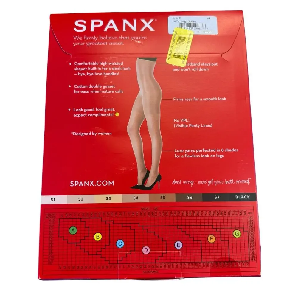 SPANX Sheers High-Waisted Tights in Nude/Beige, Black Size C